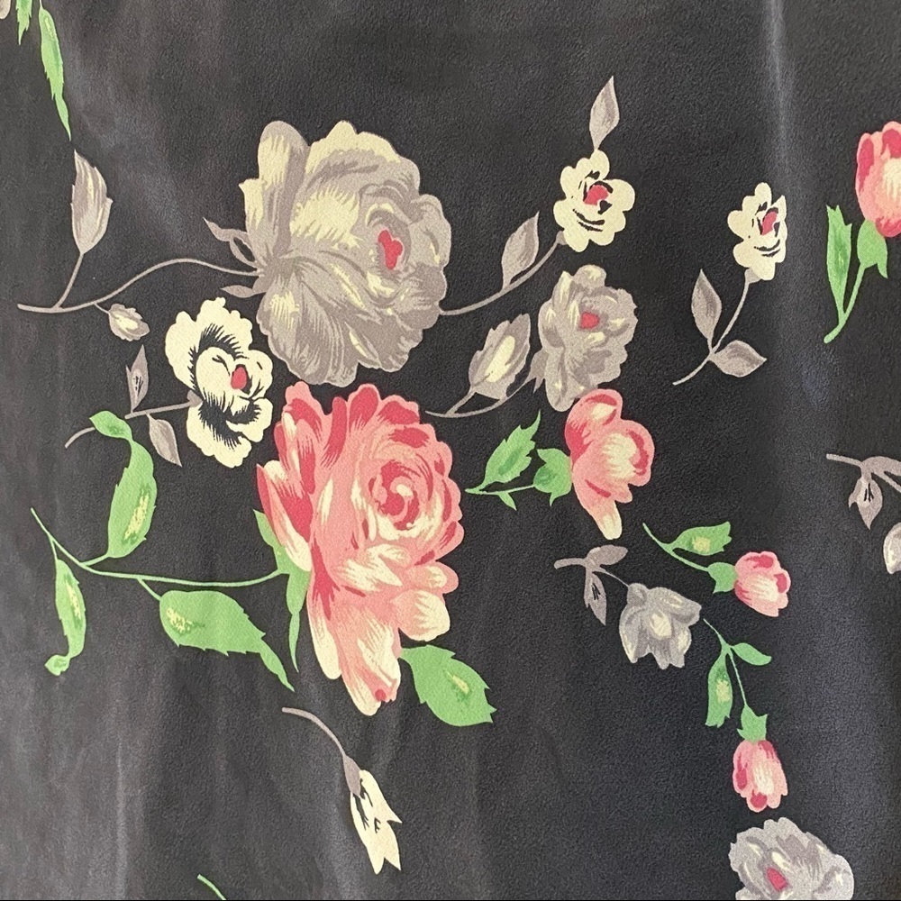 Vintage Lauren Ralph Lauren Y2K Floral Silk Skirt Sz 10P - Picture 4 of 6
